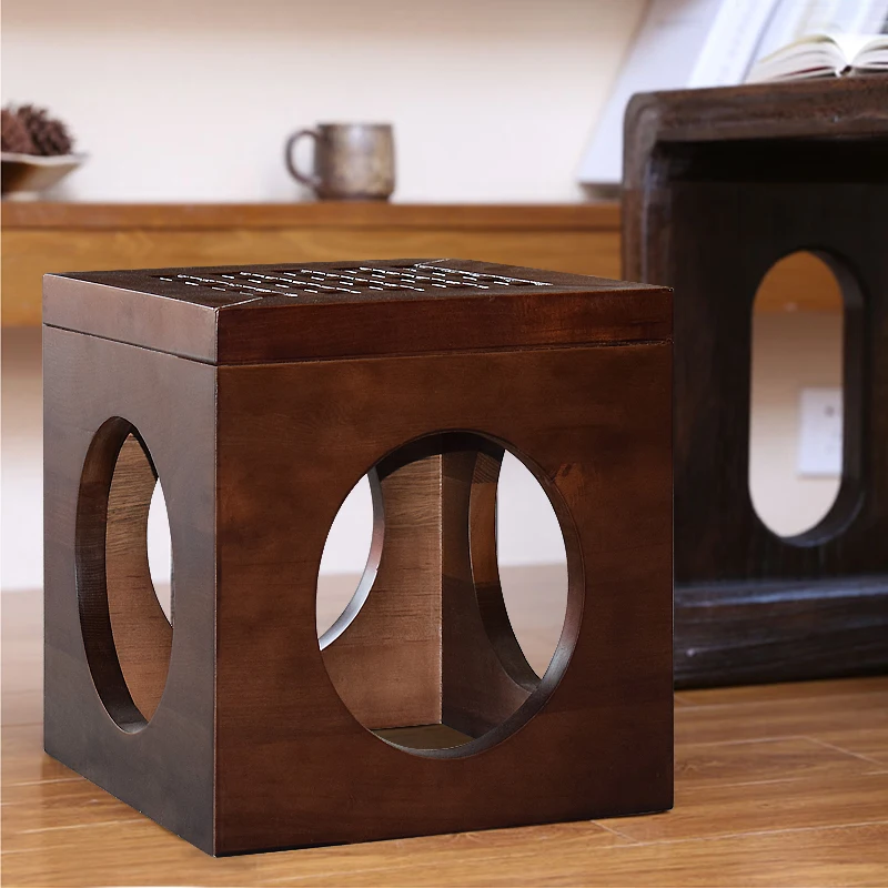 Твердый деревянный квадратный китайский Табурет для чая туфли табурет стол табурет креативная гостиная журнальный столик малая скамья ретро