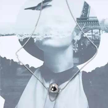 

HRina Trendy S925 Sterling Sliver Round Ball Pendant Necklace with Lobster Clasp Extended Chains For Women Jewelry Wholesale