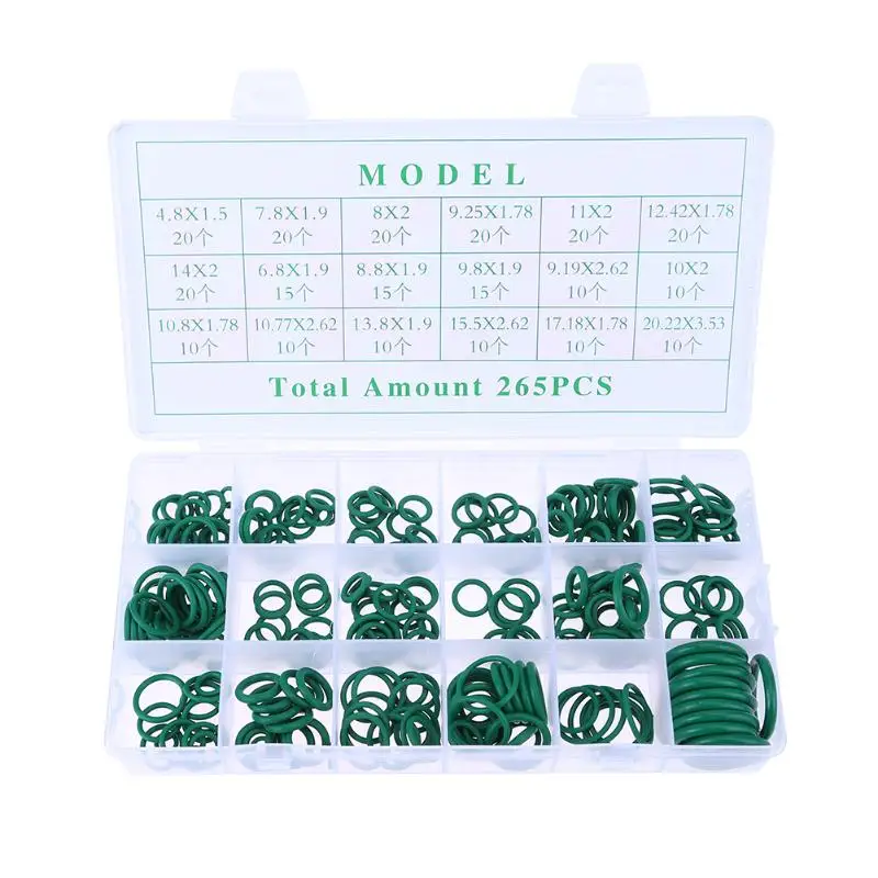 

265Pcs/ Lot Rubber O Ring O-Ring 18 Different Sizes Washer Gasket Sealing Ring Assortment Kit With Case Plactic Box Kit, 2Colors