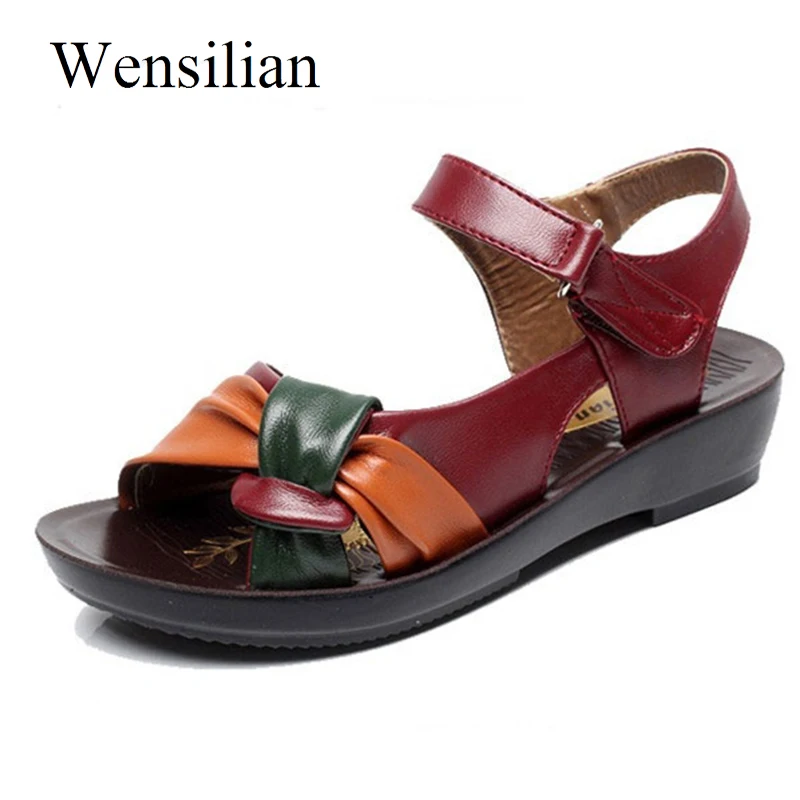 

Summer Women Sandals Flat Sandals Elegant Ladies Casual Shoes Hook&loop Sandalia Feminina Beach Sheos Zapatos Mujer