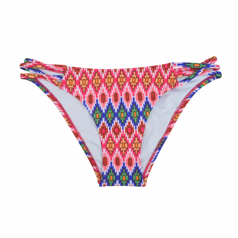 M&M 2019 Summer Women Bikini Bottom Swimsuit Swimwear Pants Sexy Print Bikini Set Beach Low Waist Cut Side Swim Briefs B610