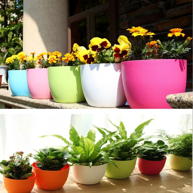 small plastic blue flower pots vertical garden decoration self mini
