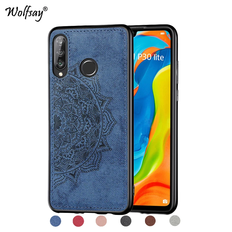

Huawei P30 Lite Shockproof Soft TPU Rubber Cloth Texture Hard Back Phone Bumper For Huawei P30 Lite Cover Huawei P30 Lite Fundas