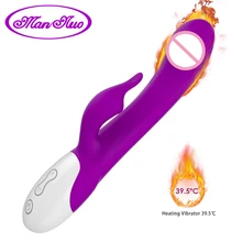 Man nuo Waterproof Dual G-Spot Heated Vibrator Dildo Wireless Personal Massager Sex Toy for Women and Couples USB Rechargeable