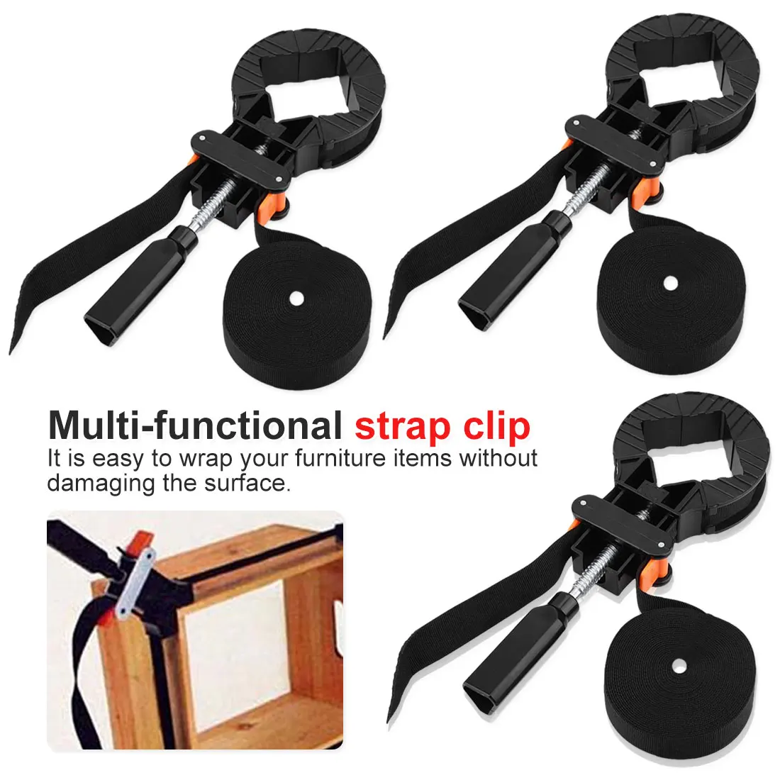 

Adjustable Rapid Corner Clamp Strap Band Right Angle Polygonal clip Multifunction clamp Woodworking Photo Frame Tools