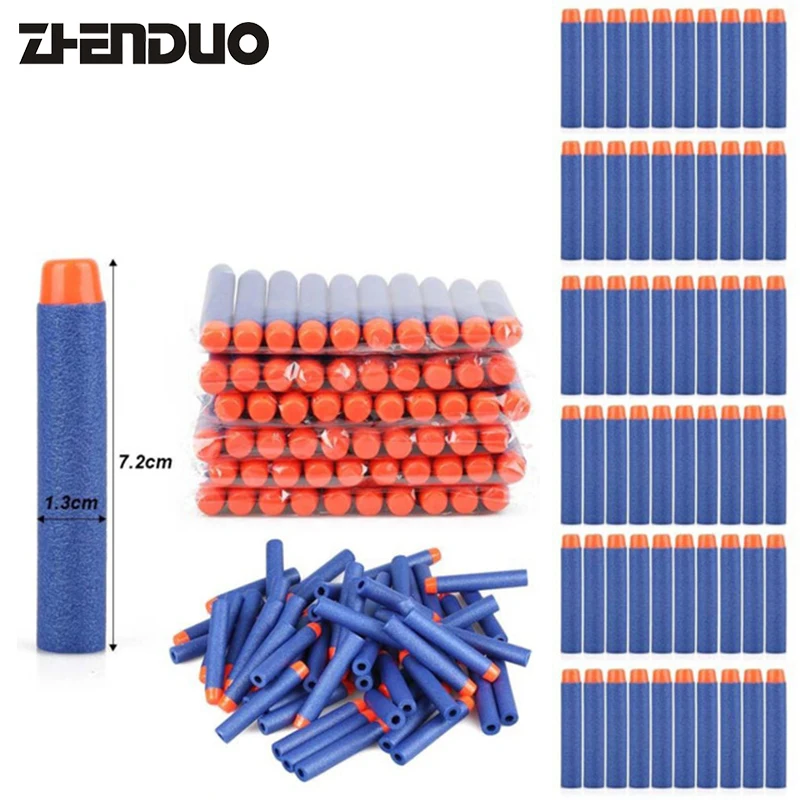 ZhenDuoToys 100Pcs 7 2cm Soft Bullet Multicolor Colors Hollow Head Refill Form Gun Accessories Toy