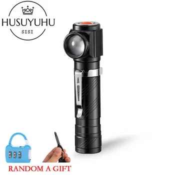 

LED Glare Emergency Flashlight Head-mounted Headlight with Iron USB Charging Handheld Maintenance Tactical Flashlight