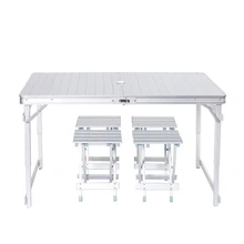 Outdoor leisure all-aluminum beach picnic stall fishing driving lift portable folding tables and chairs Outdoor leisure all-aluminum beach picnic stall fishing driving lift portable folding tables and chairs