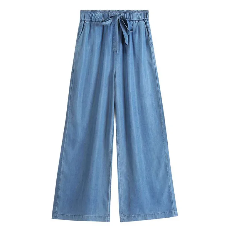 Pantalones vaqueros finos de pierna ancha para mujer, Jeans Vintage de cintura alta para Pantalones largos, vaqueros de talla grande M-5XL, 6XL, 7XL, 2020