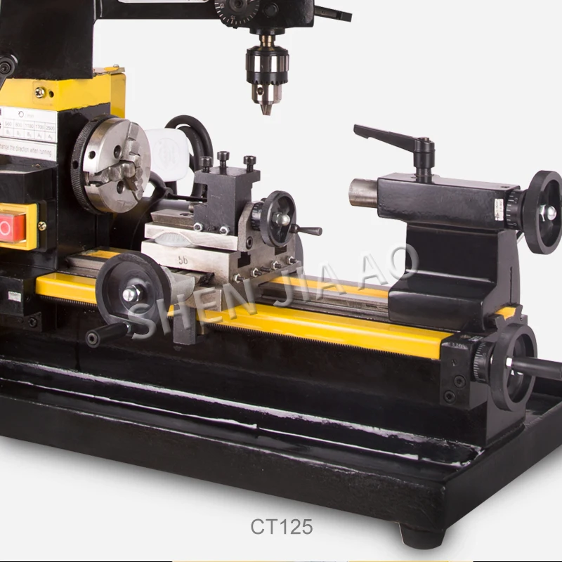 CT125 мини токарный станок, сверлильный и фрезерный станок, Мини токарный инструмент, обучающий станок 220 В, многофункциональный токарный станок, 1 шт