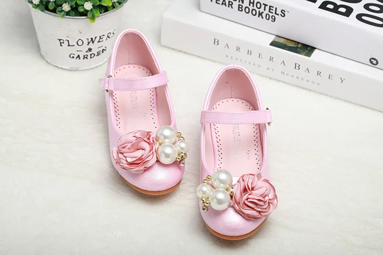 Sapatos de Couro para Meninas Rosa das Meninas Sapatos de Festa para as Crianças Sapatas da Princesa Calçados Infantis Primavera Alta-salto Alto Pérola Ocasional 2020 23 2018 Primavera rosa das meninas sapatos de
