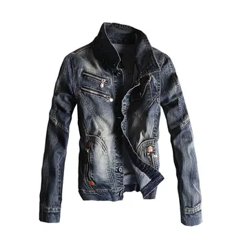 

2018 Autumn Japanese Denim jacket Male Korean version of the Slim Handsome Retro Denim jacket Male Retro Denim clothing tide