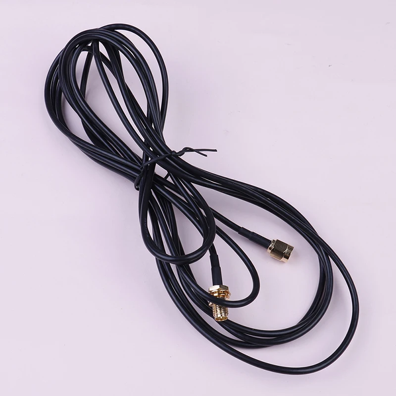 3m WiFi Router Antenna Extension Cable Cord RG174 RP-SMA Male To Female Black