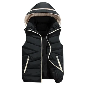 

Waistcoats Women Cardigans Jacket Winter Warm Clothes Coats Down Cotton Outwear Woman Vest Hat Thicken Hood Female Clothing