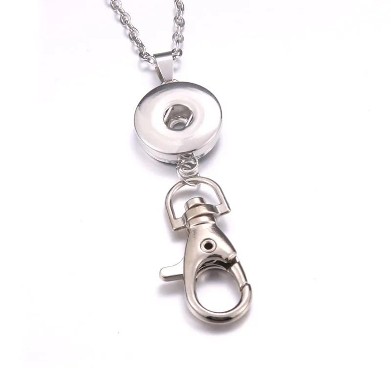 Новинка! винтажное ожерелье с круглой защелкой, 18 мм ожерелье с кнопкой для защелки, ювелирные изделия, рабочий держатель для удостоверения личности, ремешок - Окраска металла: D