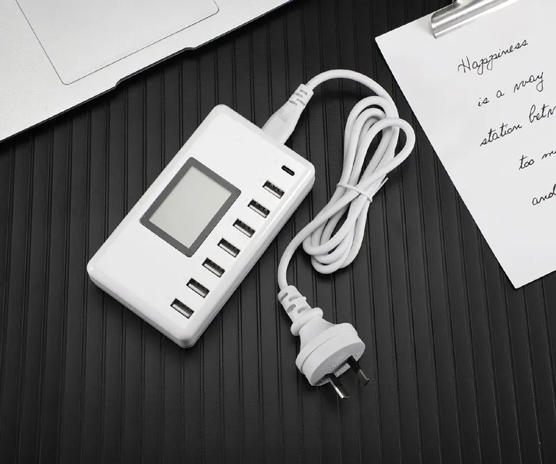 Quick Charge 3 0 Smart USB зарядное устройство 8 порты и разъёмы ЖК дисплей зарядки для iPhone iPad
