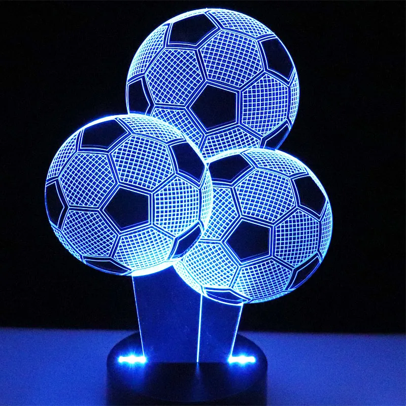 Buy 3D LED Night Light Multiple Football Soccer with 7 Colors Light for Three