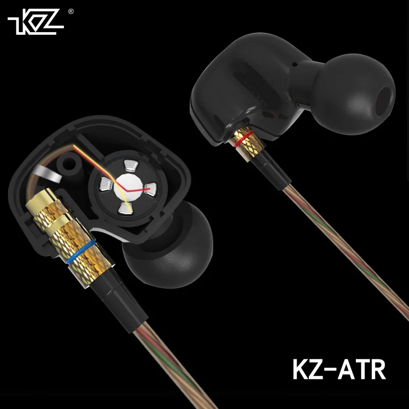 KZ ATE ATR HD9 медный драйвер HiFi спортивные наушники для бега с микрофоном