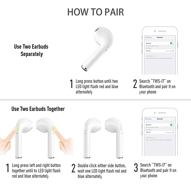 New i7S TWS Mini Bluetooth 5.0 Earphones Headphones Stereo Bass Wireless Headset Earbuds with Mic for Phone xiaomi Samsung New i7S TWS Mini Bluetooth 5.0 Earphones Headphones Stereo Bass Wireless Headset Earbuds with Mic for Phone xiaomi Samsung