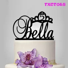 Подарок на день рождения ребенка персонализированные акриловые торт Топпер свадебный Юбилей вечеринок пользовательских дерева торт стенд сверху украшать