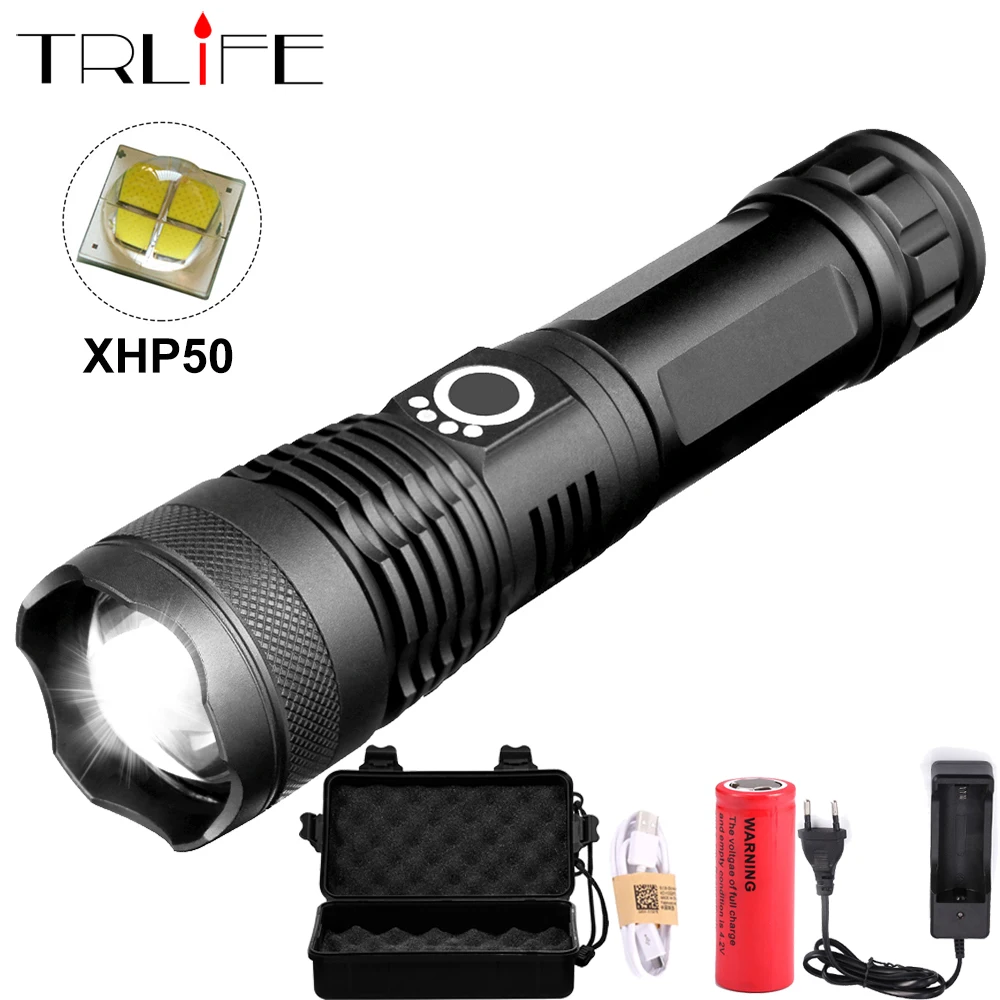 XHP50.2 светодиодный фонарик тактический самый мощный для охоты фонарики 26650
