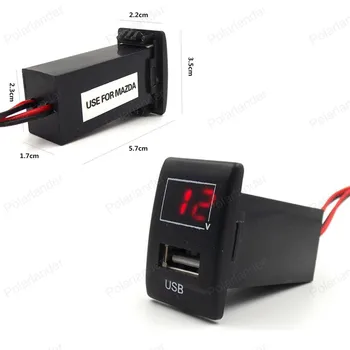 

2.1 A output adapter 12v With VoltMeter Car USB Charger Suitable For M/azda