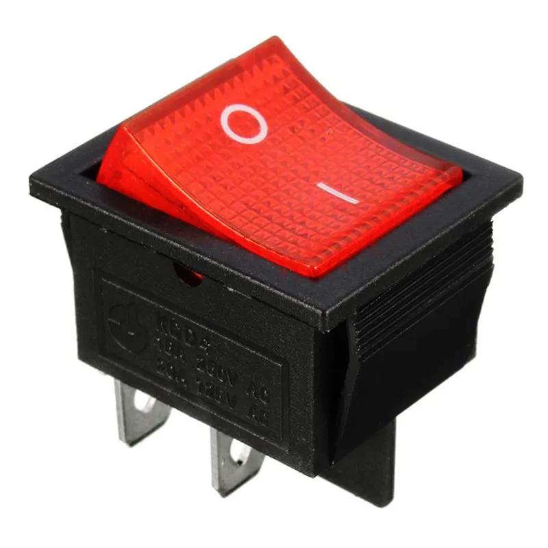 

1Pc/50Pcs On/Off Boat Rocker Switch Power Switch I/O 4 Pins With Light 15/20A 250/125VAC KCD4 2 Colors Hardware Tools Switches
