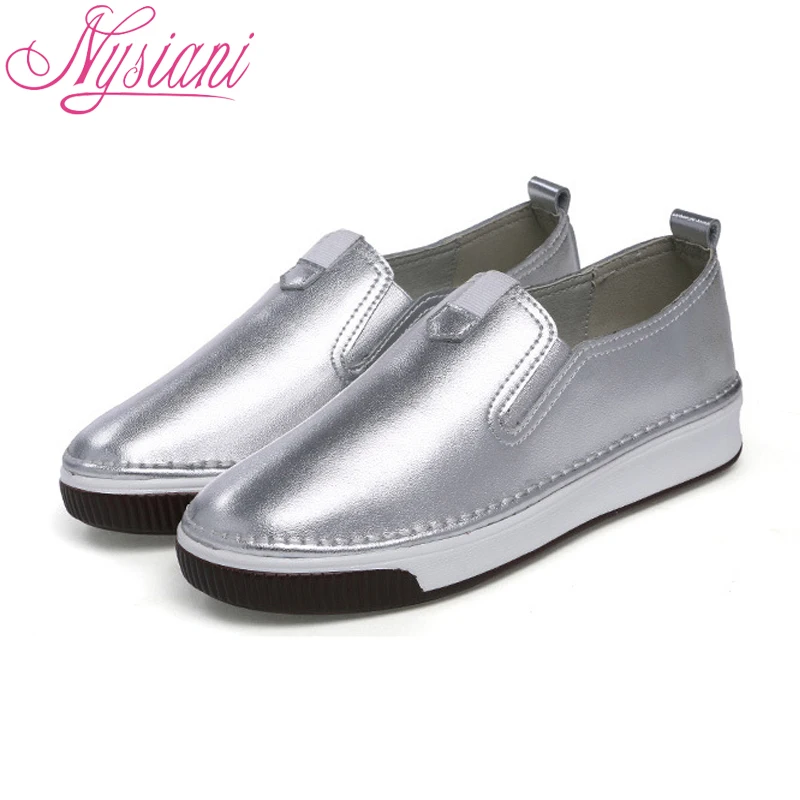 

Nysiani Woman Leather Loafers Shoes 2018 Spring Singles Shoes Breathable Cow Split Split Leather Women Loafers Platform Shoes