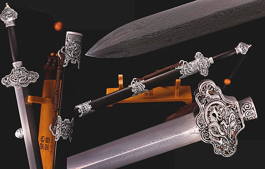 

Tradition Tai Chi Chinese Kung Fu Double Straight Sword TaiJI Practice Handmade Stainless Steel Flexible Blade