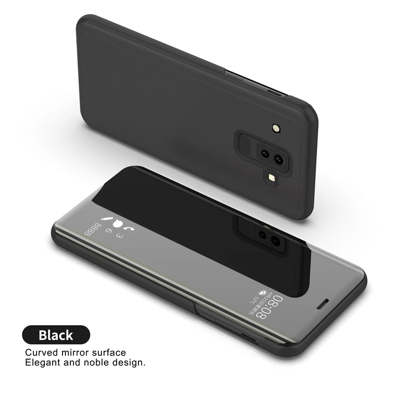 

Luxury Smart Mirror Clear View Case for Samsung Galaxy A9 A9 Star Star Lite Phone Cover Plating Base Vertical Stand