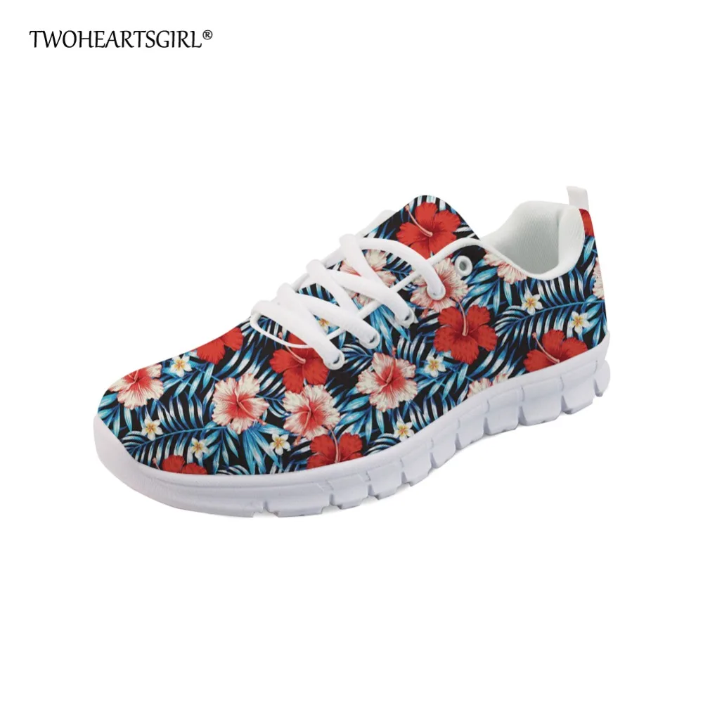 Twoheartsgirl/обувь из сетчатой ткани с тропическим узором гибискуса ...