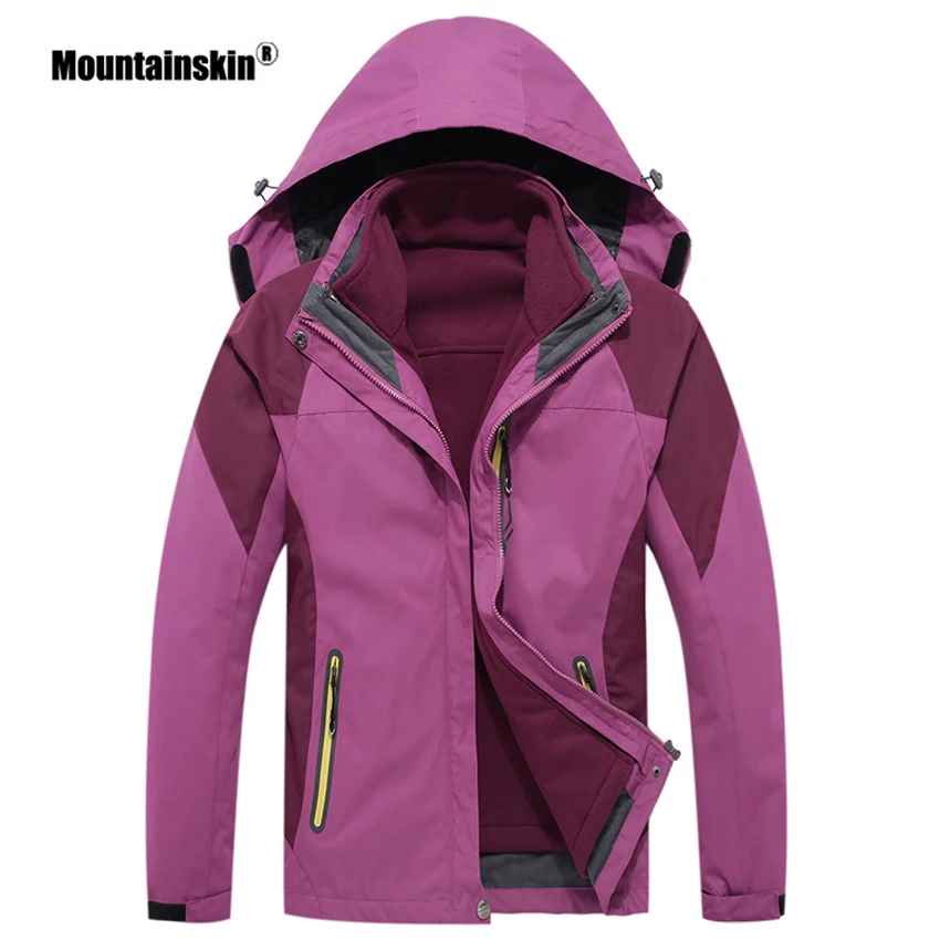 

Mountainskin Women 3in1 Winter Warm Fleece Jacket Softshell Windbreaker Outdoor Sports Hiking Camping Skiing Fishing Coat VB068