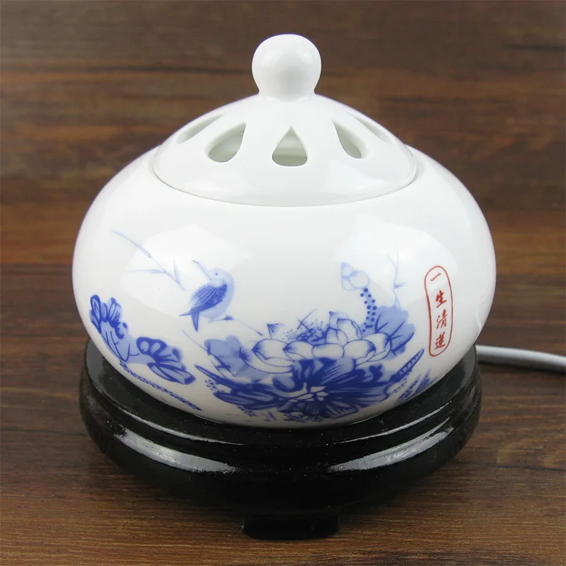

Electronic Timing Thermostat Stove Ceramic Burner Incense Furnace Oil Plug Lamp Wood Dust Cover Furnishing Decoration Air Clean