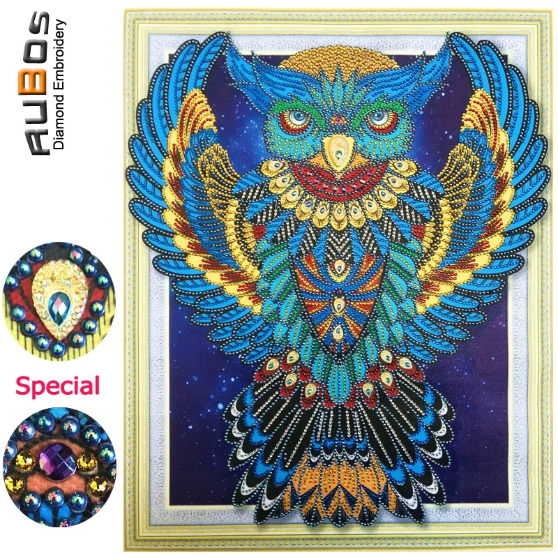 RUBOS DIY 5D Diamond Embroidery  Dreamcatcher Owl Diamond Painting Sale 3D Crystal Picture Rhinestone Pearl Partial Wall Sticker (8)