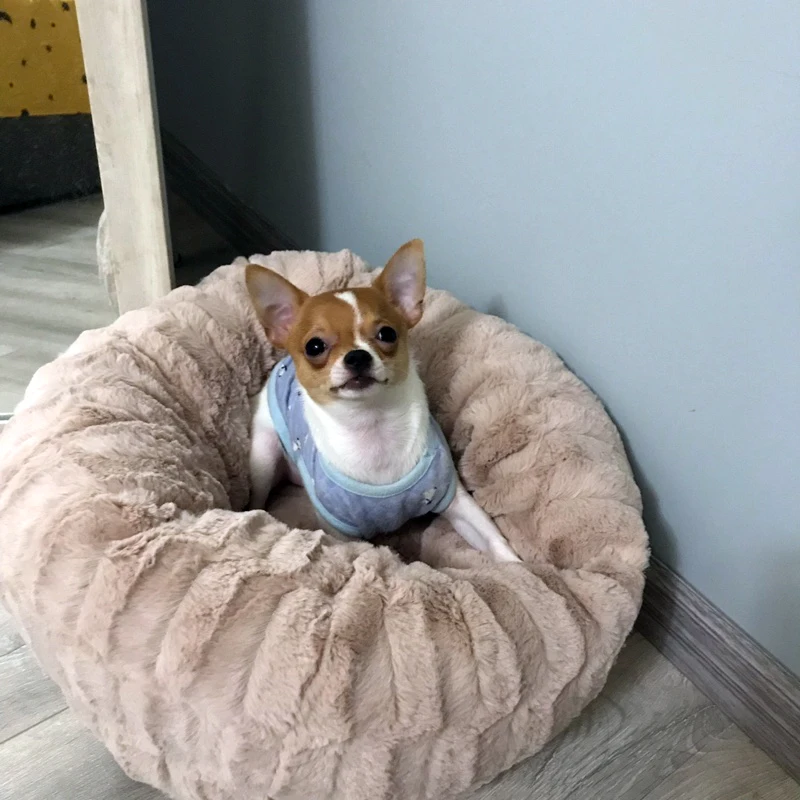 Плюшевый собачий домик для домашних питомцев кровать мягкий спальный мешок