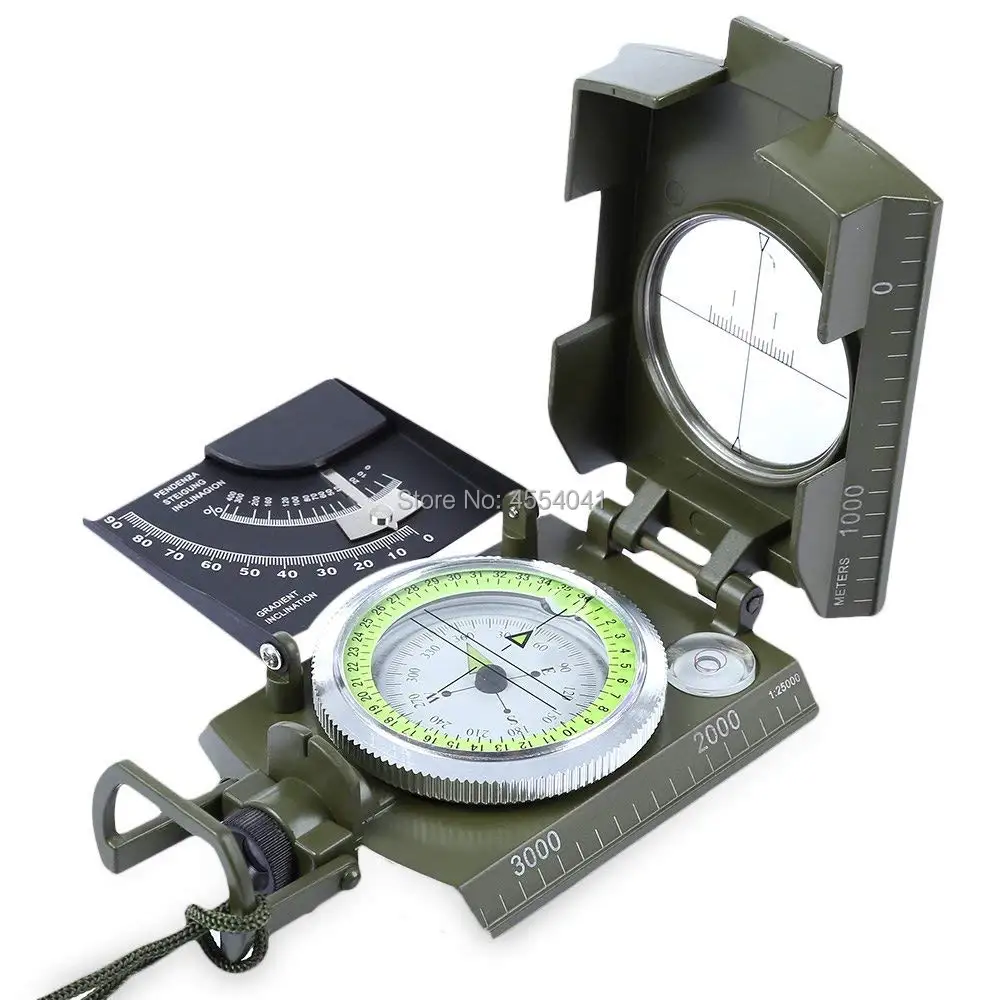 Compasso do Metal Alta Precisão Multifunções Segundos Rápida Medição Bússola - Inclinação Mensurável Luminosa K4074 5 2 medição bússola bússola inclinação mensurável luminosa compasso do metal