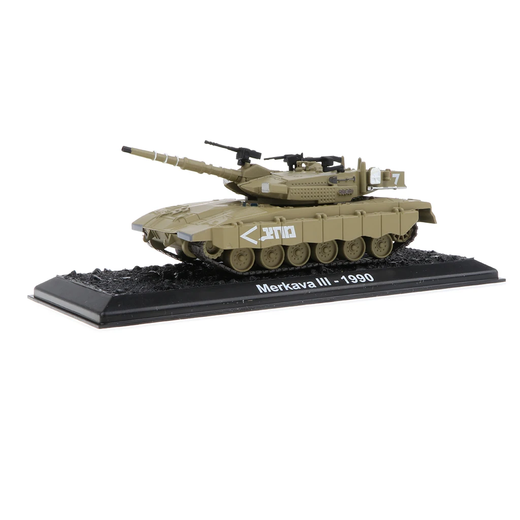 1:72 WWII Battlefield Military Merkava III-1990 Diecast Army Tank Vehicle Model Toy Showcase Display