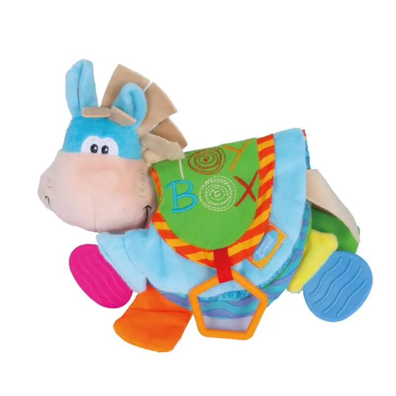 

Newborn Baby Rattles Teether Toys Cute Donkey Animal Cloth Book For Toddlers Learning early Education Toys Christmas Gift