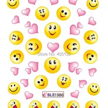 BLE1984-1994 20 листов/lot Смешанные ряды Симпатичные вода передачи деко ногтей Вода наклейки