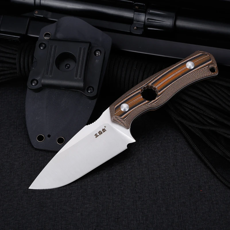 Sanrenmu S725P нож с фиксированным лезвием 14C28N из нержавеющей стали с оболочкой для кемпинга, выживания, тактический охотничий нож, инструмент для повседневного использования