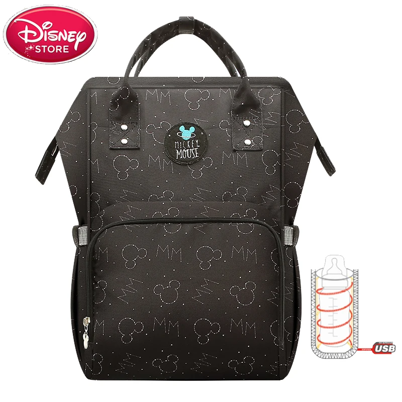 Disney пеленки сумка рюкзак USB бутылка изоляции сумки Минни Микки большая сумка для путешествий Оксфорд Кормление ребенка мумия сумки