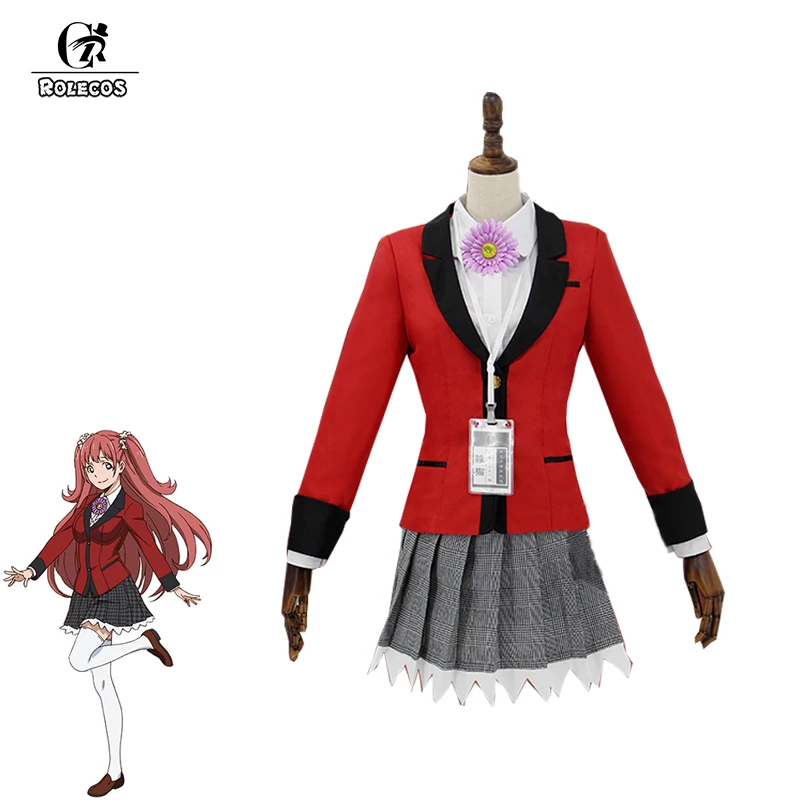 ROLECOS аниме Kakegurui 2 сезон Косплей Костюм Yumemite Yumemi школьная форма для женщин