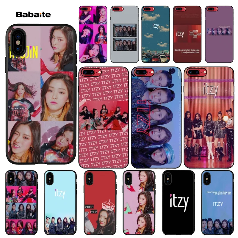 

Babaite Korean women's group ITZY Black TPU Soft Silicone Phone Case Cover for iPhone 8 7 6 6S Plus 5 5S SE XR X XS MAX