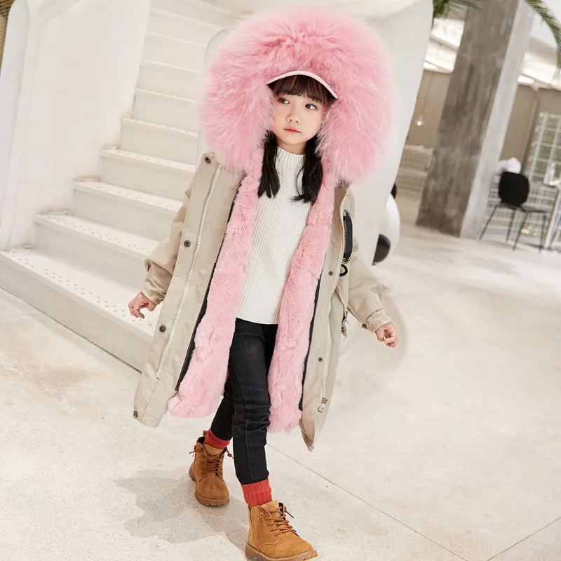 Зимняя одежда для маленьких девочек зимняя куртка для девочек осенняя куртка для маленьких девочек куртка с воротником из натурального Лисьего меха для девочек скидка, теплая детская одежда