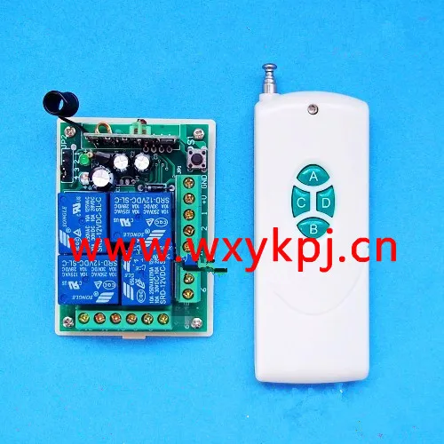

Free shipping 12V 10A 4CH RF Wireless Remote Control System For Garage Doors /Window / Auto Door / Electronics lock