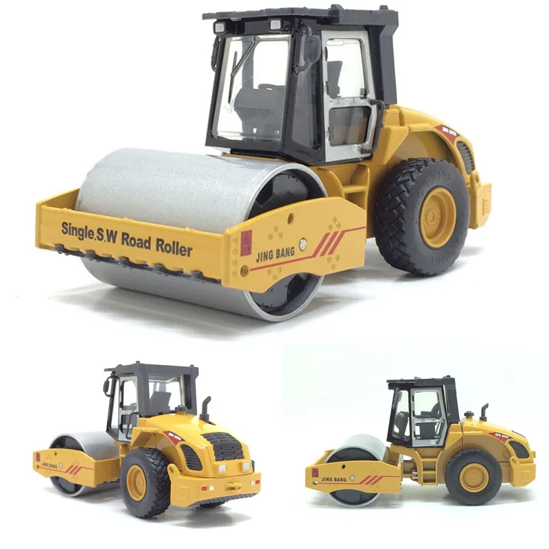 

Sale 1:60 single steel wheel road roller alloy model,simulation metal engineering toy car,collection gift,free shipping