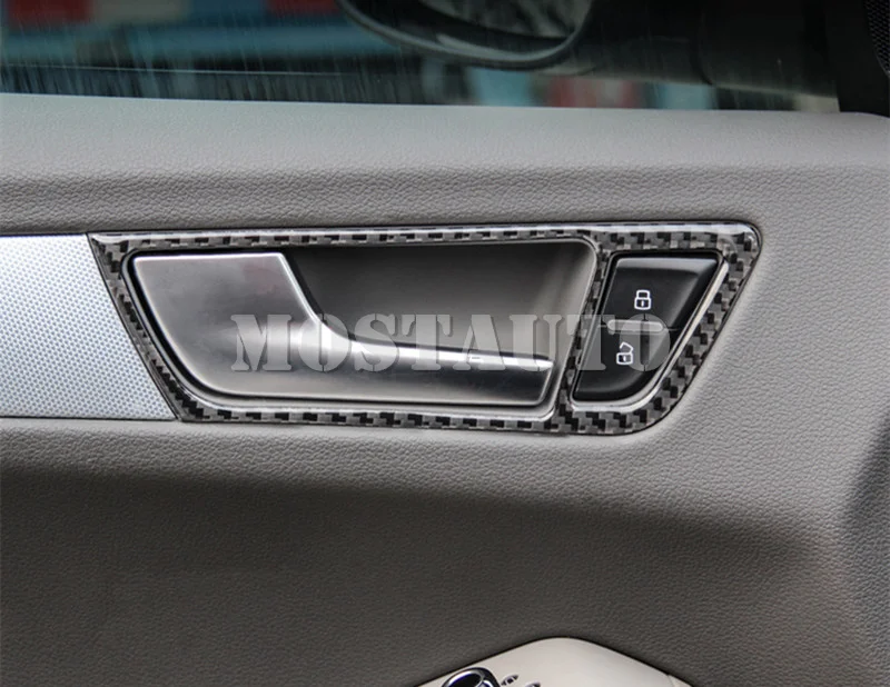 Для Audi Q5 8R углеродного волокна автомобиля рамка дверной ручки накладка 2009-, 4 предмета в комплекте