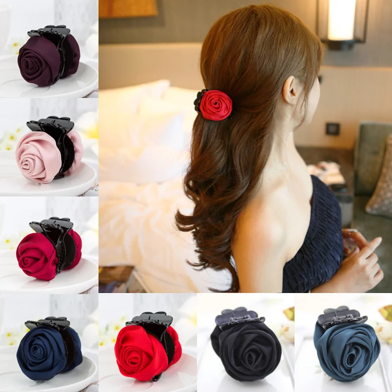 Aikaina Fashion Korean Brand Hair Clip Rose Hair Claws Clips Hair Accessories For Women Girls Hair Crab Clamp Hairpin Headwear