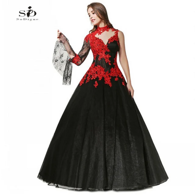 vestidos de boda negros con apliques de encaje de sodigne 2018