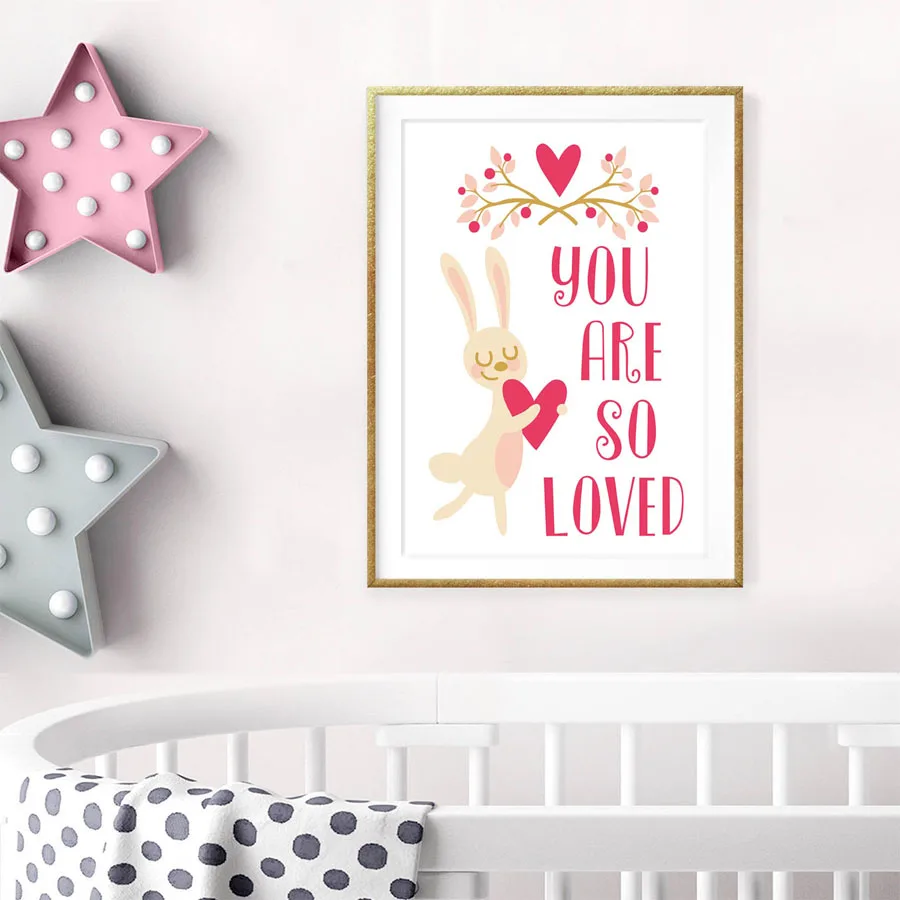 You-Need-Love-Rabbit-Heart-Shaped-Posters-And-Prints-Cartoon-Pop-Art-Painting-Canvas-Pictures-For (2)
